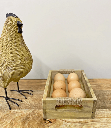 Wooden String Handle Egg Crate 19cm - Price Crash Furniture