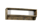 Wooden Wall Shelf with 4 Hooks 54 x 10 x 18 cm - Kitchen, dining room, hallway - Price Crash Furniture