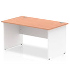 Impulse 800mm Straight Desk with Beech Top and White Panel End Leg - Price Crash Furniture