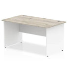 Impulse 800mm Straight Desk with Grey Oak Top and White Panel End Leg - Price Crash Furniture