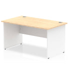 Impulse 800mm Straight Desk with Maple Top and White Panel End Leg - Price Crash Furniture