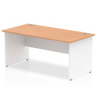 Impulse 800mm Straight Desk with Oak Top and White Panel End Leg - Price Crash Furniture