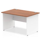 Impulse 800mm Straight Desk with Walnut Top and White Panel End Leg - Price Crash Furniture