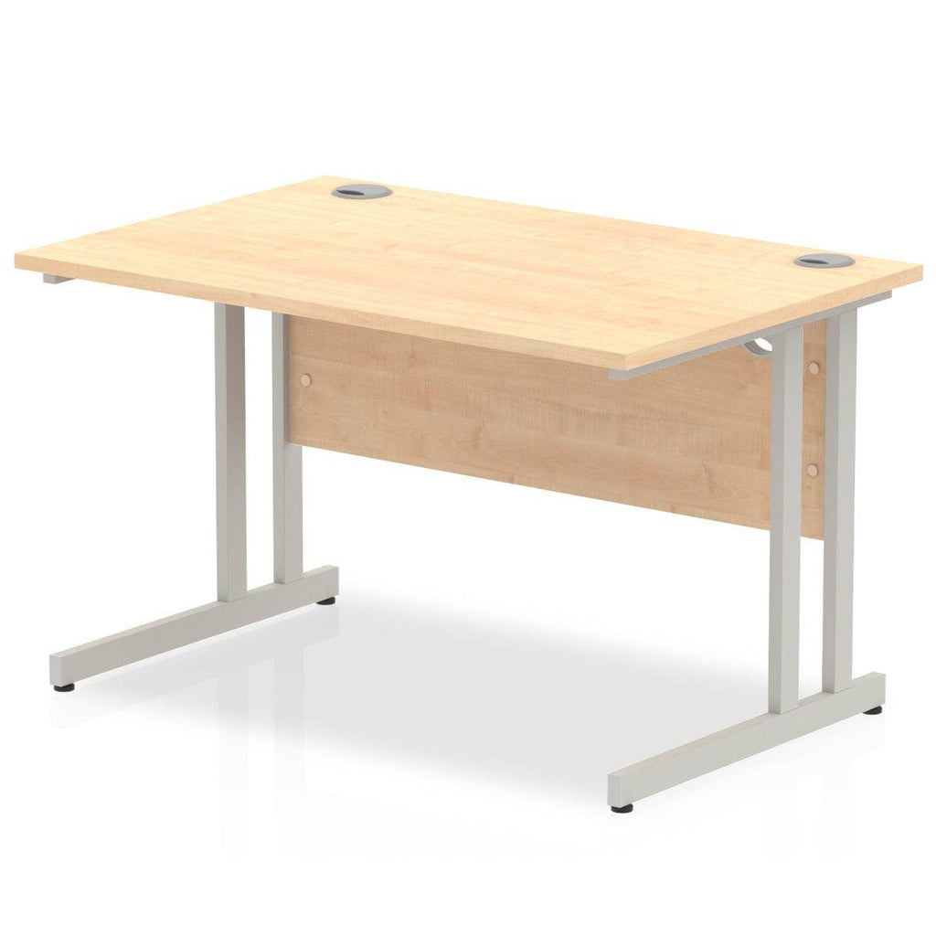 Impulse Straight Desk Maple Top Silver Cantilever Leg - Price Crash Furniture
