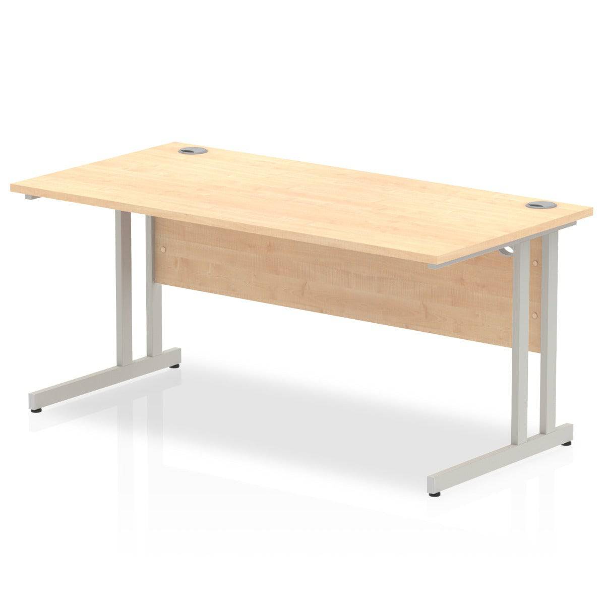 Impulse Straight Desk Maple Top Silver Cantilever Leg - Price Crash Furniture