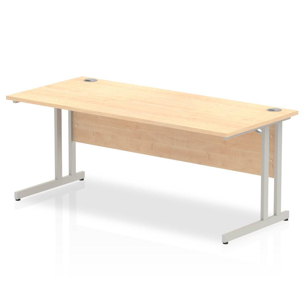 Impulse Straight Desk Maple Top Silver Cantilever Leg - Price Crash Furniture