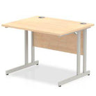 Impulse Straight Desk Maple Top Silver Cantilever Leg - Price Crash Furniture