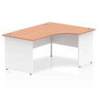 Impulse Crescent and Corner Desk with Beech Top and White Panel End Leg - Price Crash Furniture