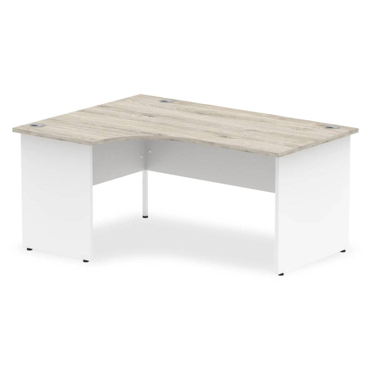 Impulse Crescent and Corner Desk with Grey Oak Top and White Panel End Leg - Price Crash Furniture