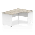 Impulse Crescent and Corner Desk with Grey Oak Top and White Panel End Leg - Price Crash Furniture