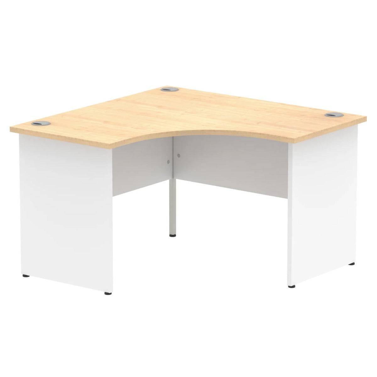 Impulse Crescent and Corner Desk with Maple Top and White Panel End Leg - Price Crash Furniture