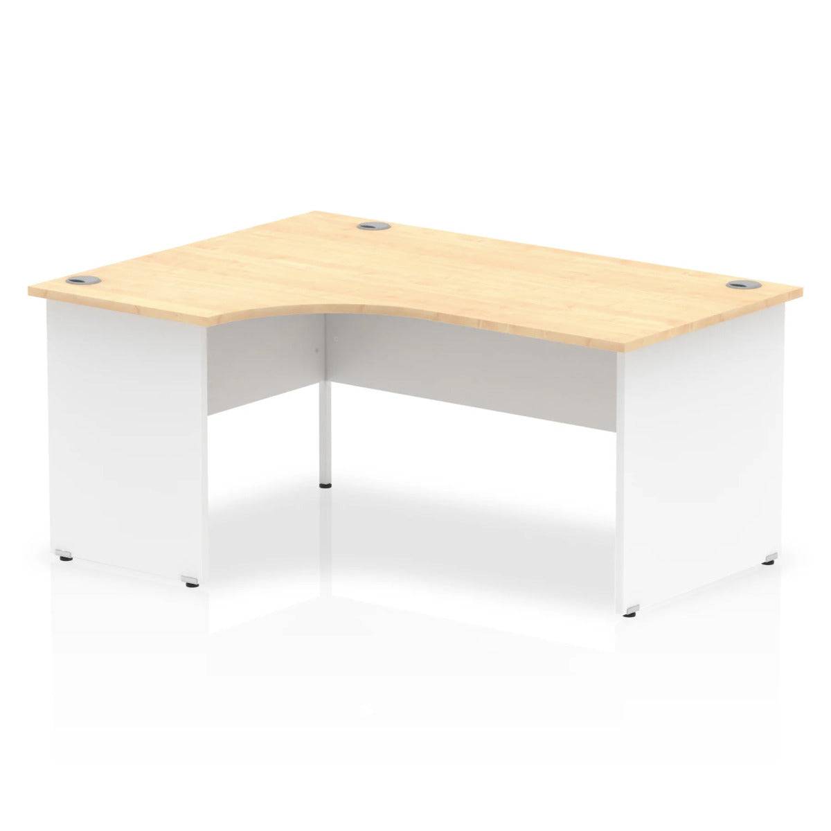 Impulse Crescent and Corner Desk with Maple Top and White Panel End Leg - Price Crash Furniture