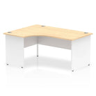 Impulse Crescent and Corner Desk with Maple Top and White Panel End Leg - Price Crash Furniture