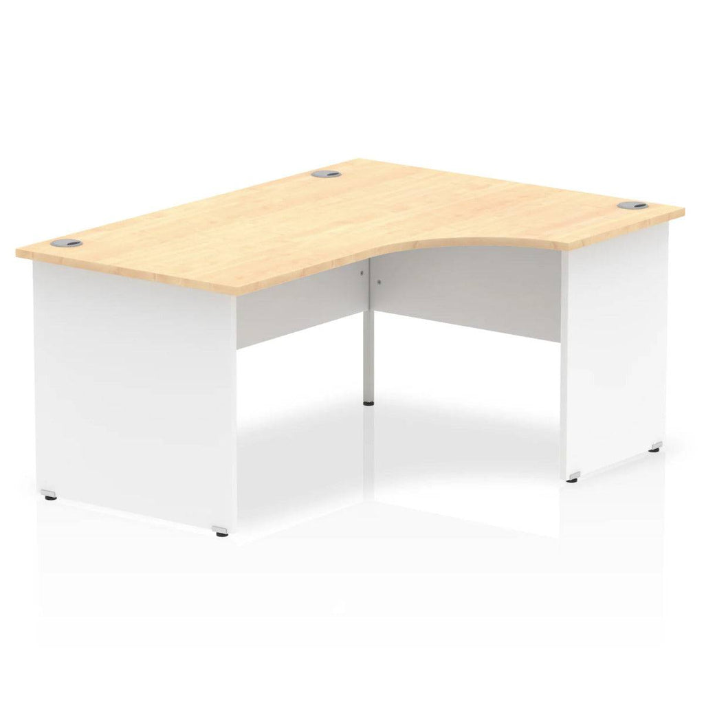 Impulse Crescent and Corner Desk with Maple Top and White Panel End Leg - Price Crash Furniture