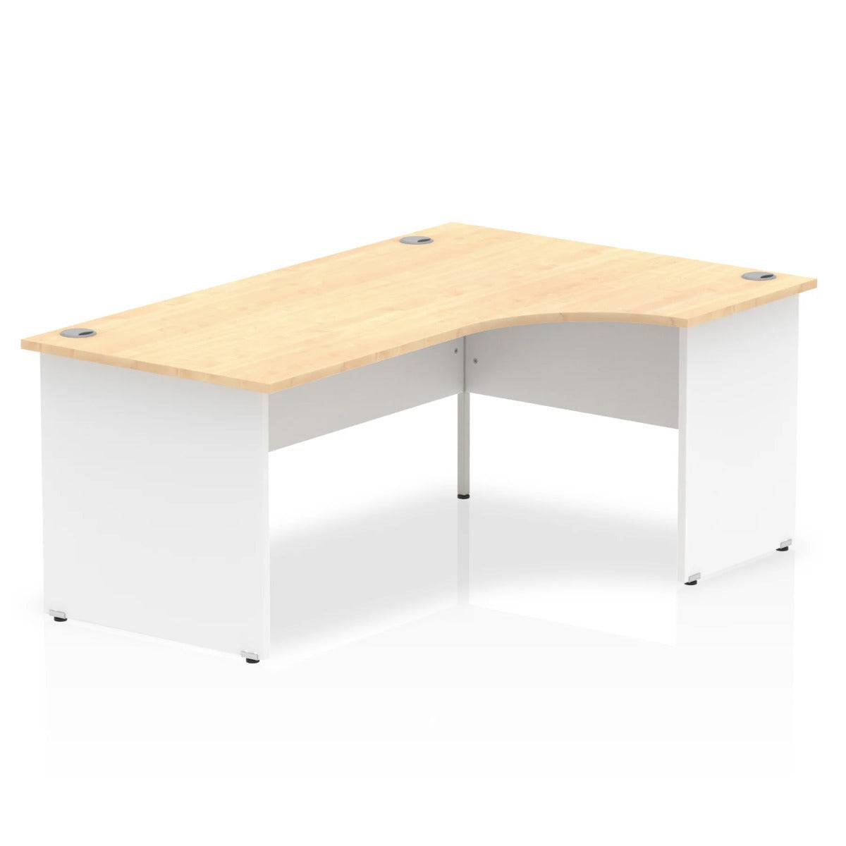 Impulse Crescent and Corner Desk with Maple Top and White Panel End Leg - Price Crash Furniture