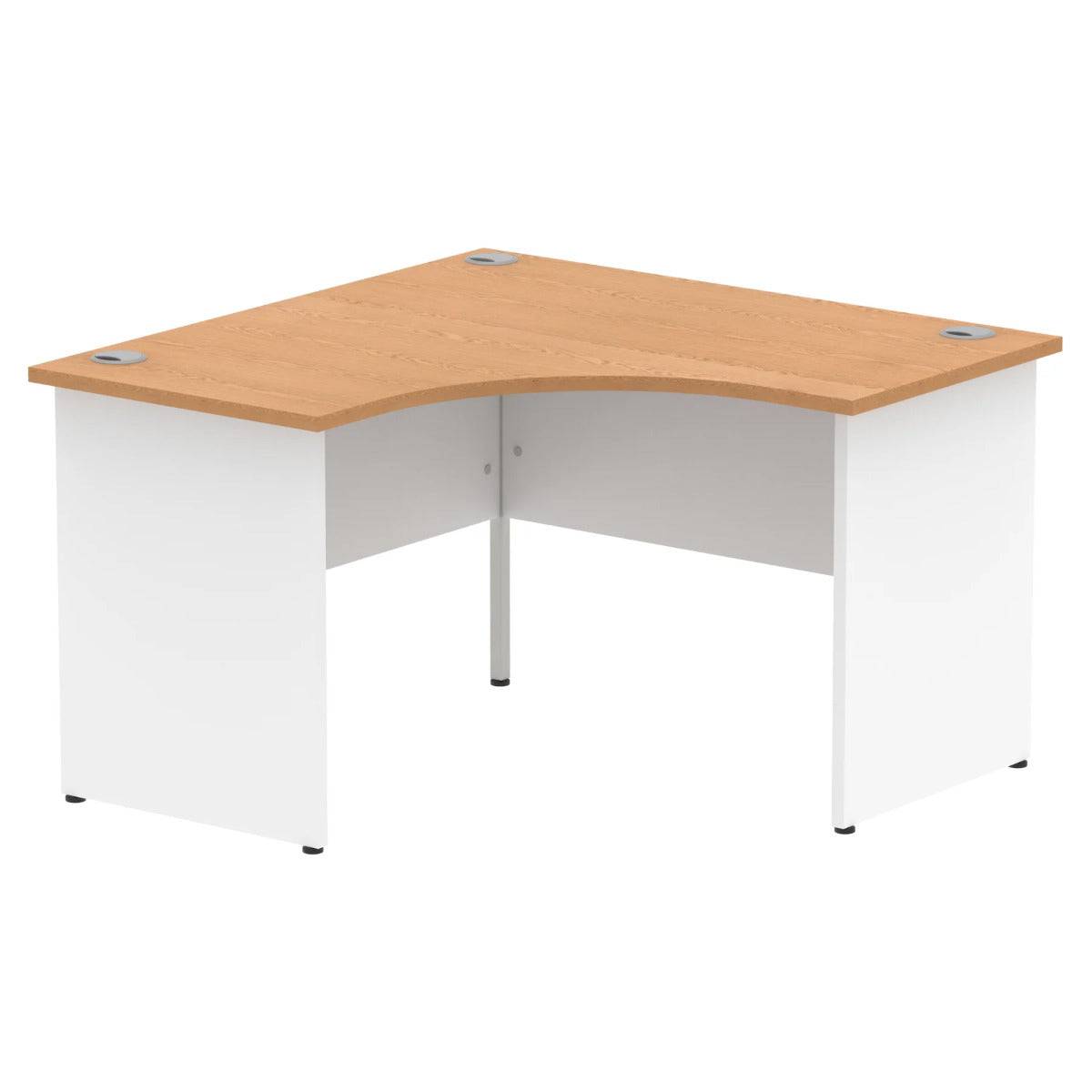 Impulse Crescent and Corner Desk with Oak Top and White Panel End Leg - Price Crash Furniture