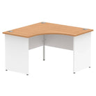 Impulse Crescent and Corner Desk with Oak Top and White Panel End Leg - Price Crash Furniture