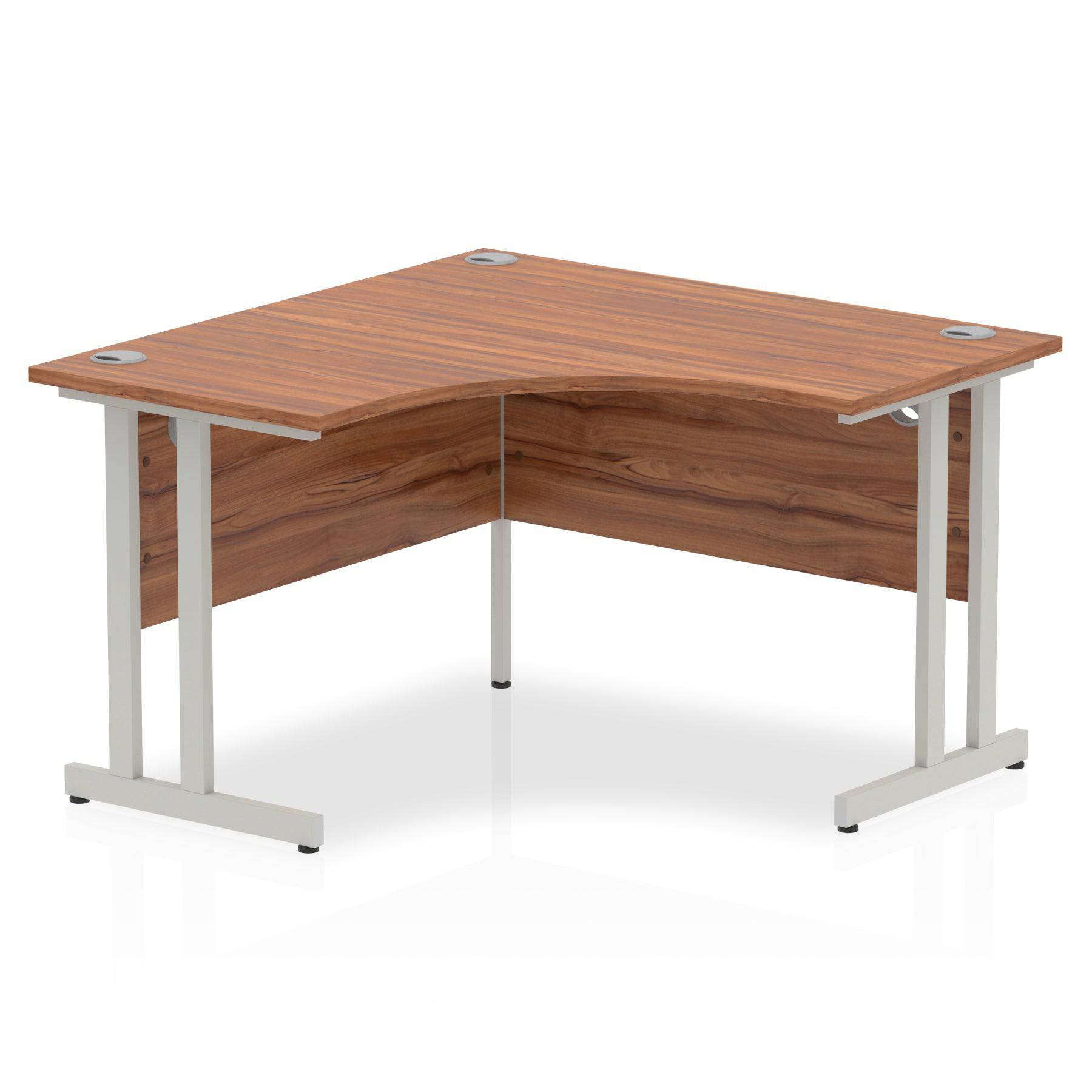 Impulse Crescent Desk Walnut Top Silver Cantilever Leg - Price Crash Furniture