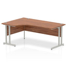 Impulse Crescent Desk Walnut Top Silver Cantilever Leg - Price Crash Furniture