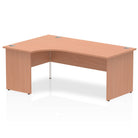 Impulse Crescent Desk with Beech Top and Panel End Leg - Price Crash Furniture