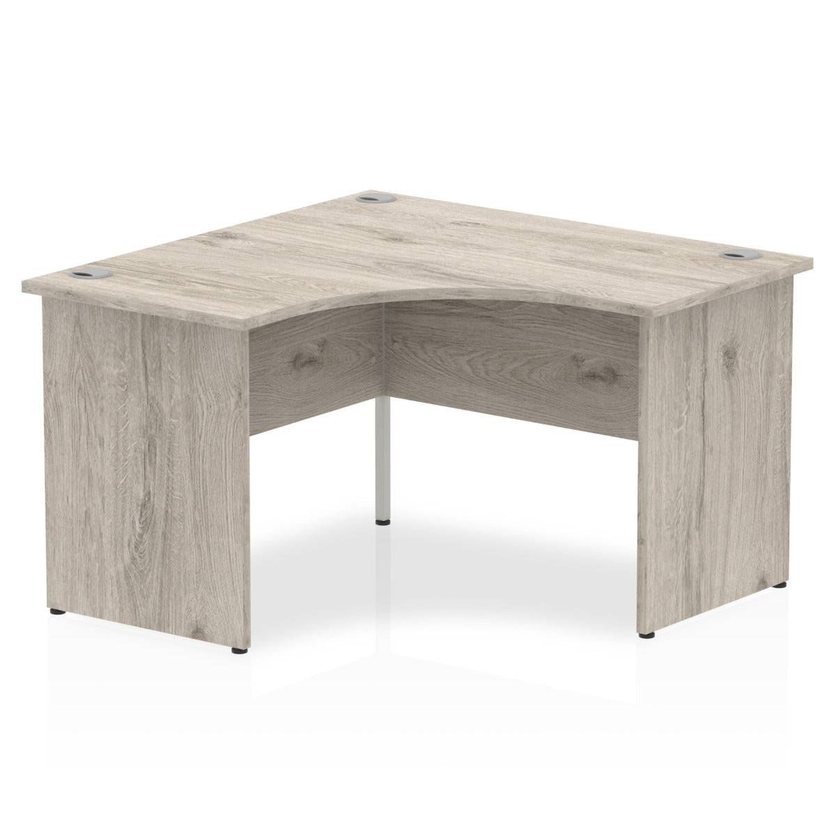 Impulse Crescent Desk with Grey Oak Top and Panel End Leg - Price Crash Furniture