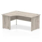 Impulse Crescent Desk with Grey Oak Top and Panel End Leg - Price Crash Furniture