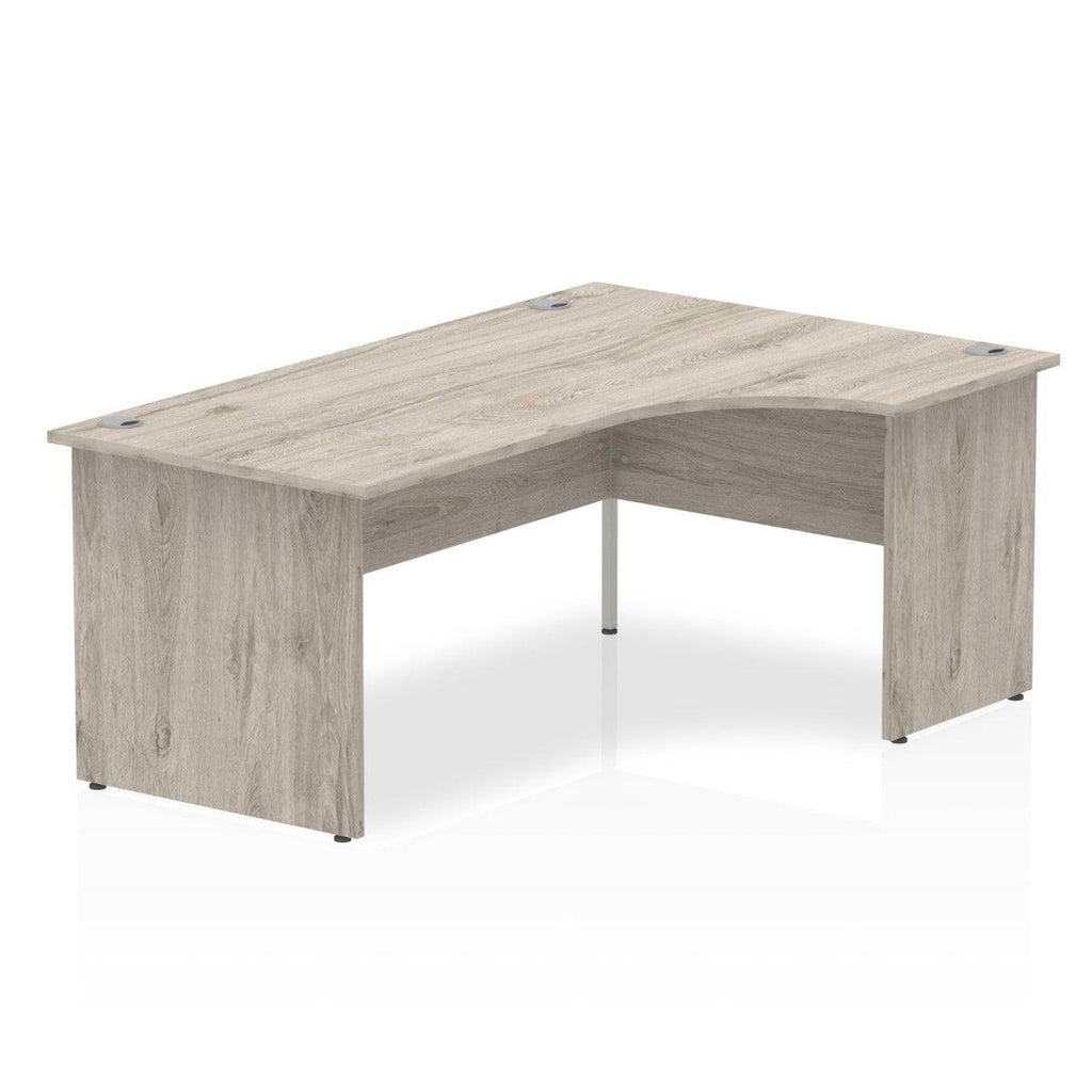 Impulse Crescent Desk with Grey Oak Top and Panel End Leg - Price Crash Furniture