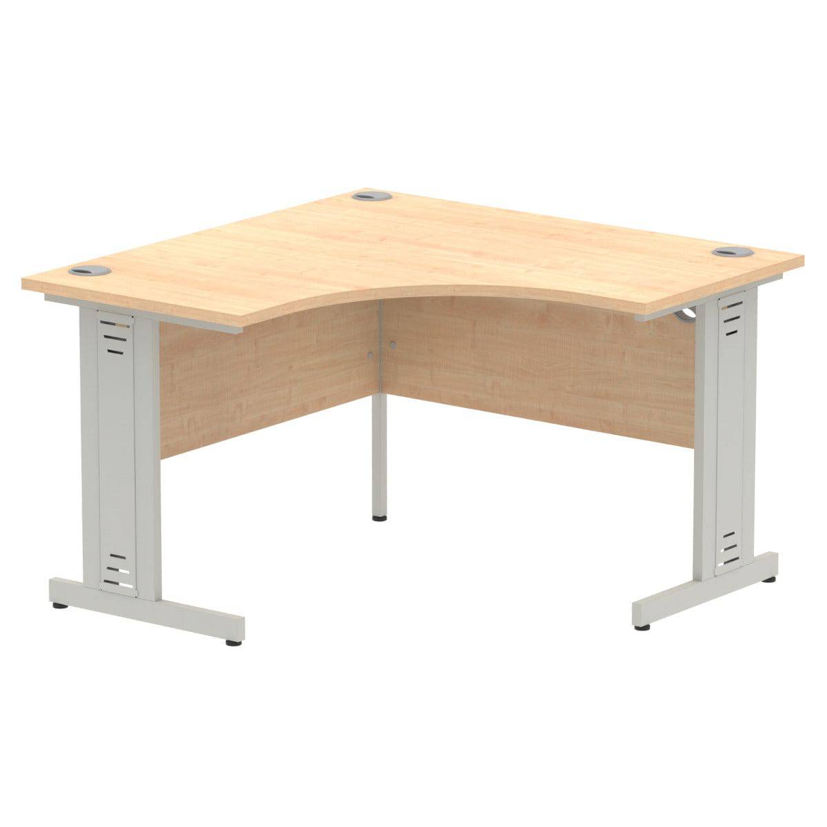 Impulse Crescent Desk with Maple Top and Silver Cable Managed Leg - Price Crash Furniture