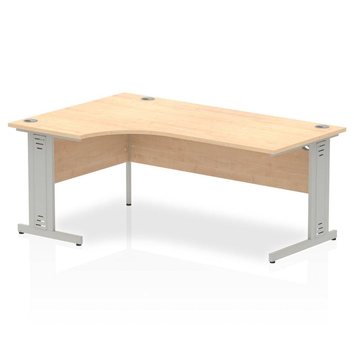 Impulse Crescent Desk with Maple Top and Silver Cable Managed Leg - Price Crash Furniture