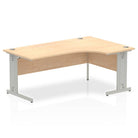 Impulse Crescent Desk with Maple Top and Silver Cable Managed Leg - Price Crash Furniture