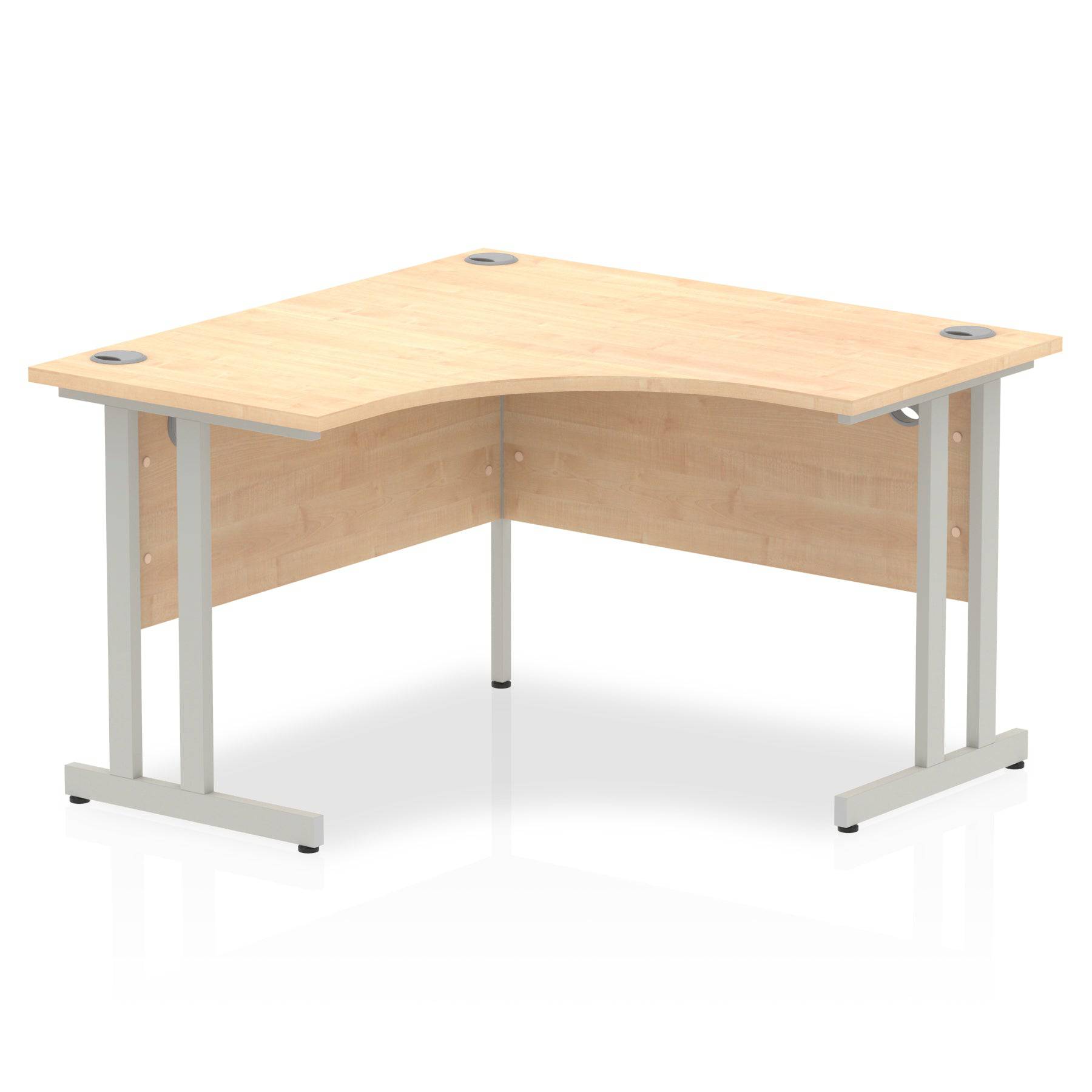 Impulse Crescent Desk with Maple Top and Silver Cantilever Leg - Price Crash Furniture