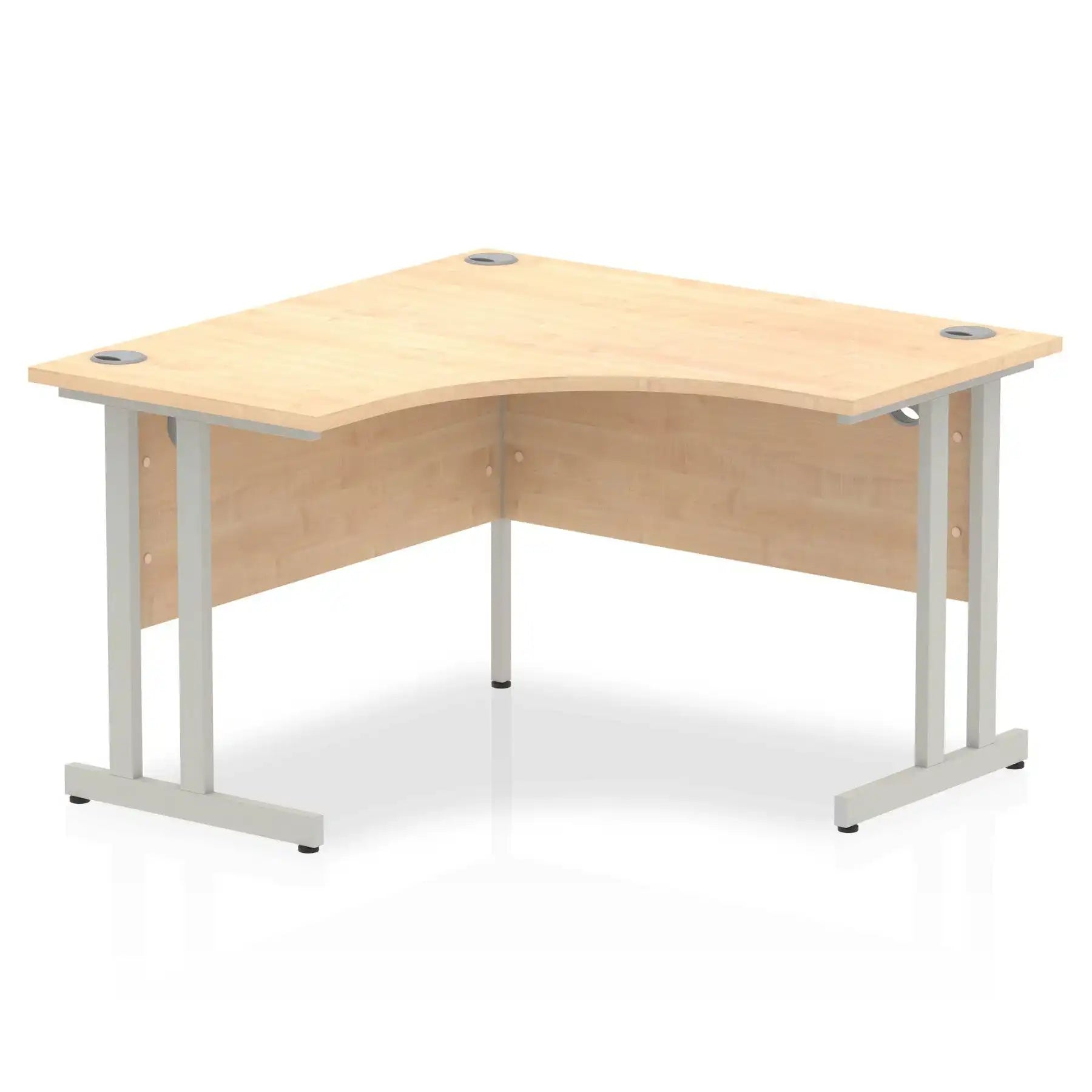 Impulse Crescent Desk with Maple Top and Silver Cantilever Leg - Price Crash Furniture