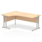 Impulse Crescent Desk with Maple Top and Silver Cantilever Leg - Price Crash Furniture