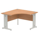 Impulse Crescent Desk with Oak Top and Silver Cable Managed Leg - Price Crash Furniture