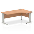 Impulse Crescent Desk with Oak Top and Silver Cable Managed Leg - Price Crash Furniture