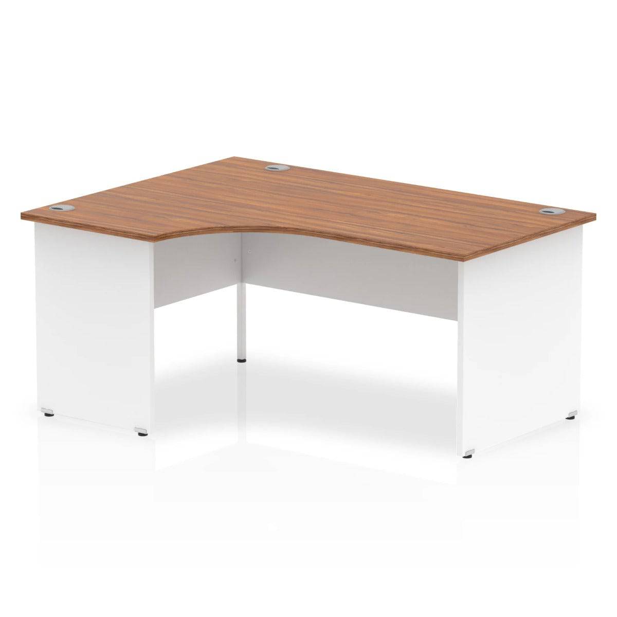 Impulse Crescent Desk with Walnut Top and White Panel End Leg - Price Crash Furniture