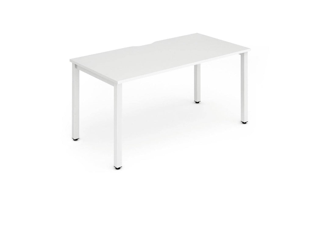 Evolve Plus Single Starter Desk in White with White Frame - Price Crash Furniture