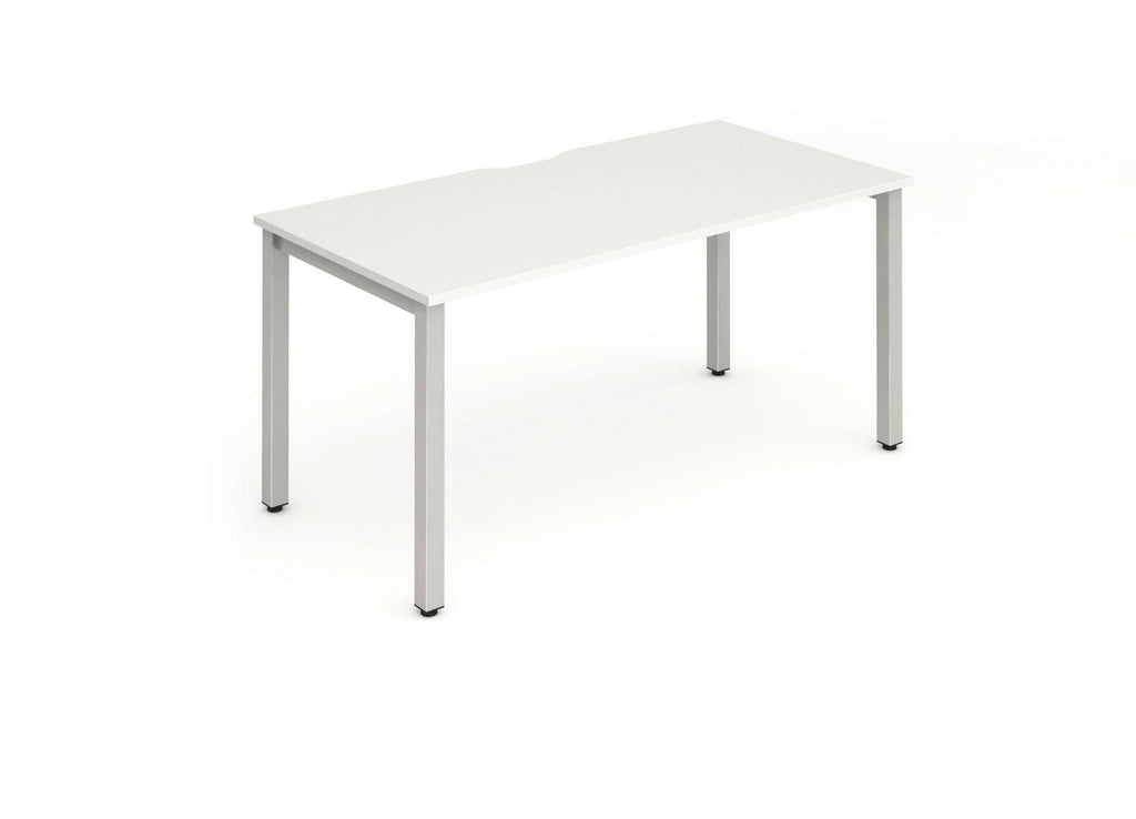 Evolve Plus Single Starter Desk with White Top and Silver Frame - Price Crash Furniture
