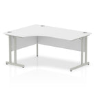 Impulse Crescent Desk with White Top and Silver Cantilever Leg - Price Crash Furniture