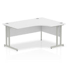 Impulse Crescent Desk with White Top and Silver Cantilever Leg - Price Crash Furniture