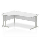 Impulse Crescent Desk with White Top and Silver Cantilever Leg - Price Crash Furniture