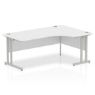 Impulse Crescent Desk with White Top and Silver Cantilever Leg - Price Crash Furniture