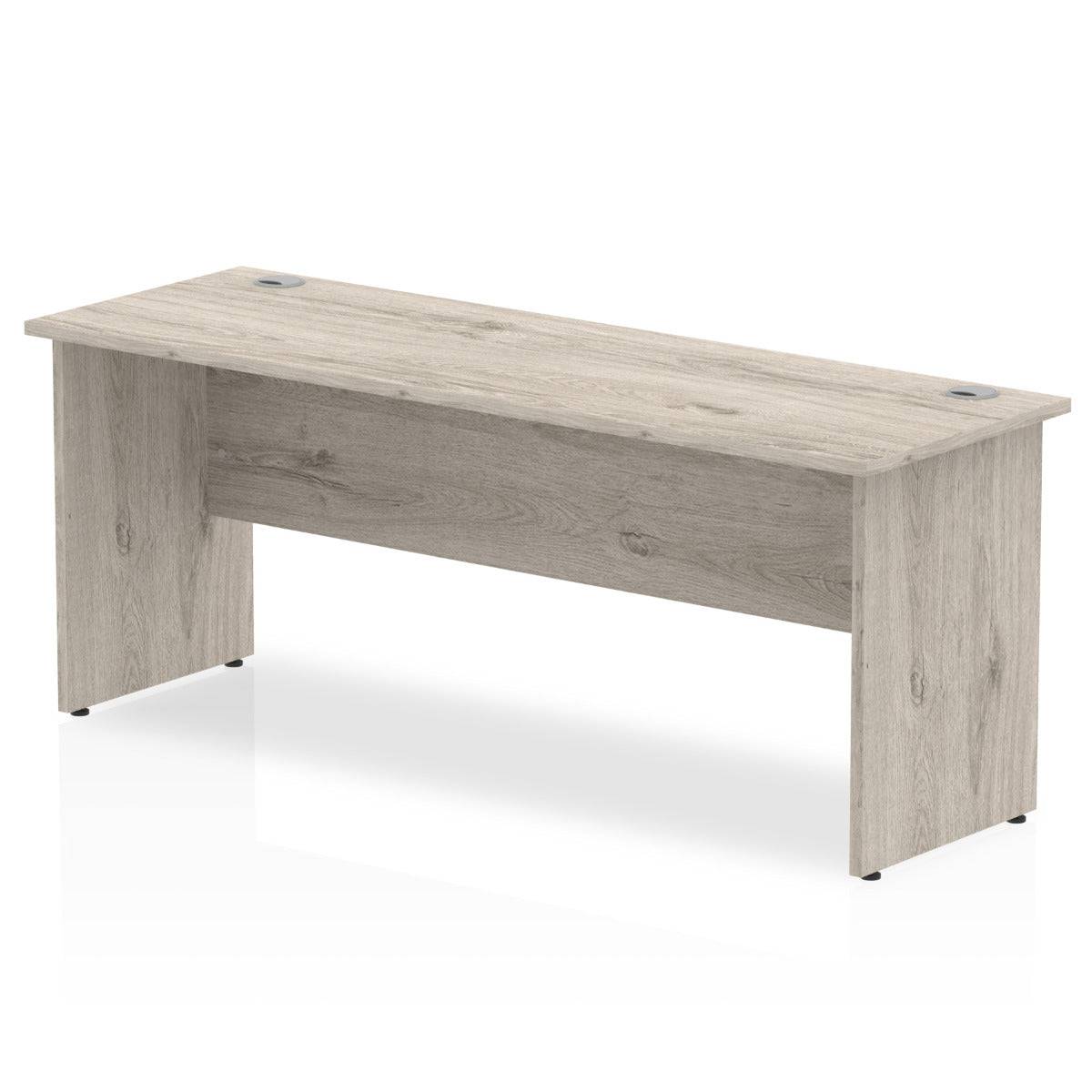 Impulse 600mm deep Straight Desk with Grey Oak Top and Panel End Leg - Price Crash Furniture