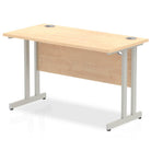 Impulse 600mm deep Straight Desk with Maple Top and Silver Cantilever Leg - Price Crash Furniture