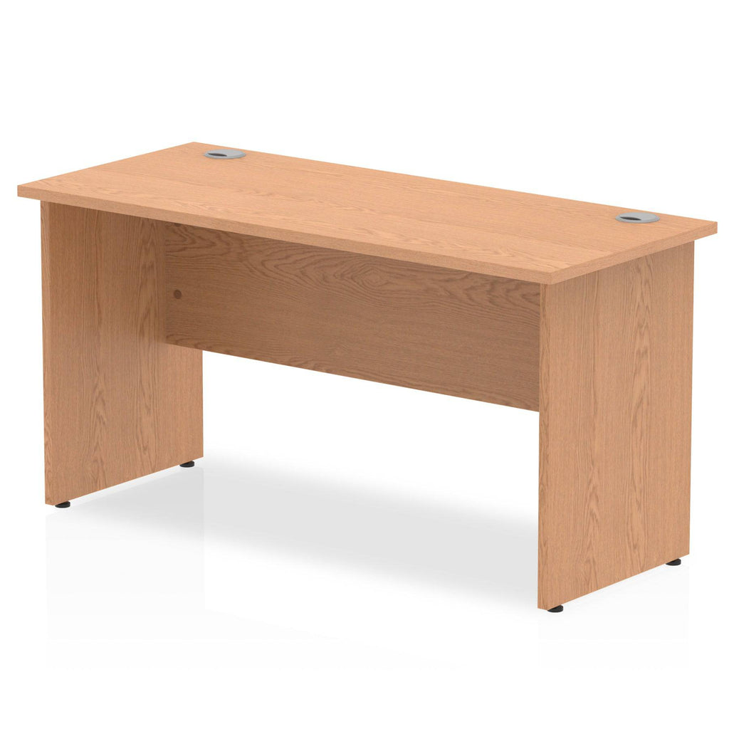 Impulse 600mm deep Straight Desk with Oak Top and Panel End Leg - Price Crash Furniture