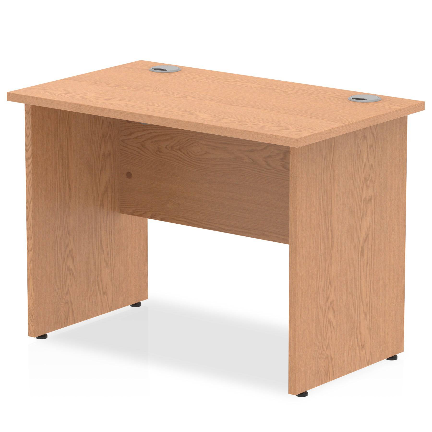 Impulse 600mm deep Straight Desk with Oak Top and Panel End Leg - Price Crash Furniture