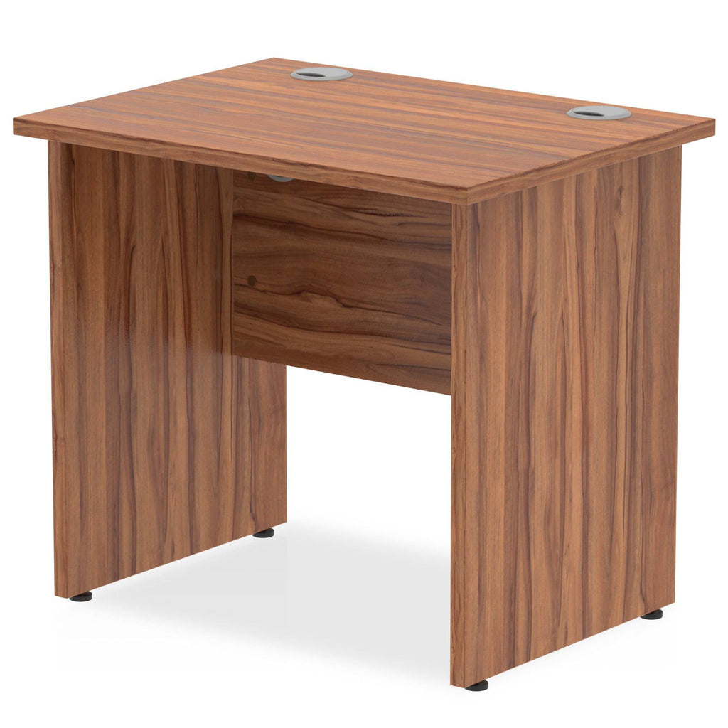 Impulse 600mm deep Straight Desk with Walnut Top and Panel End Leg - Price Crash Furniture
