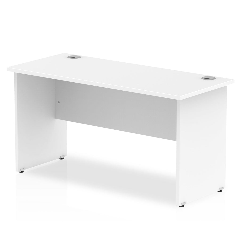 Impulse 600mm deep Straight Desk with White Top and Panel End Leg - Price Crash Furniture