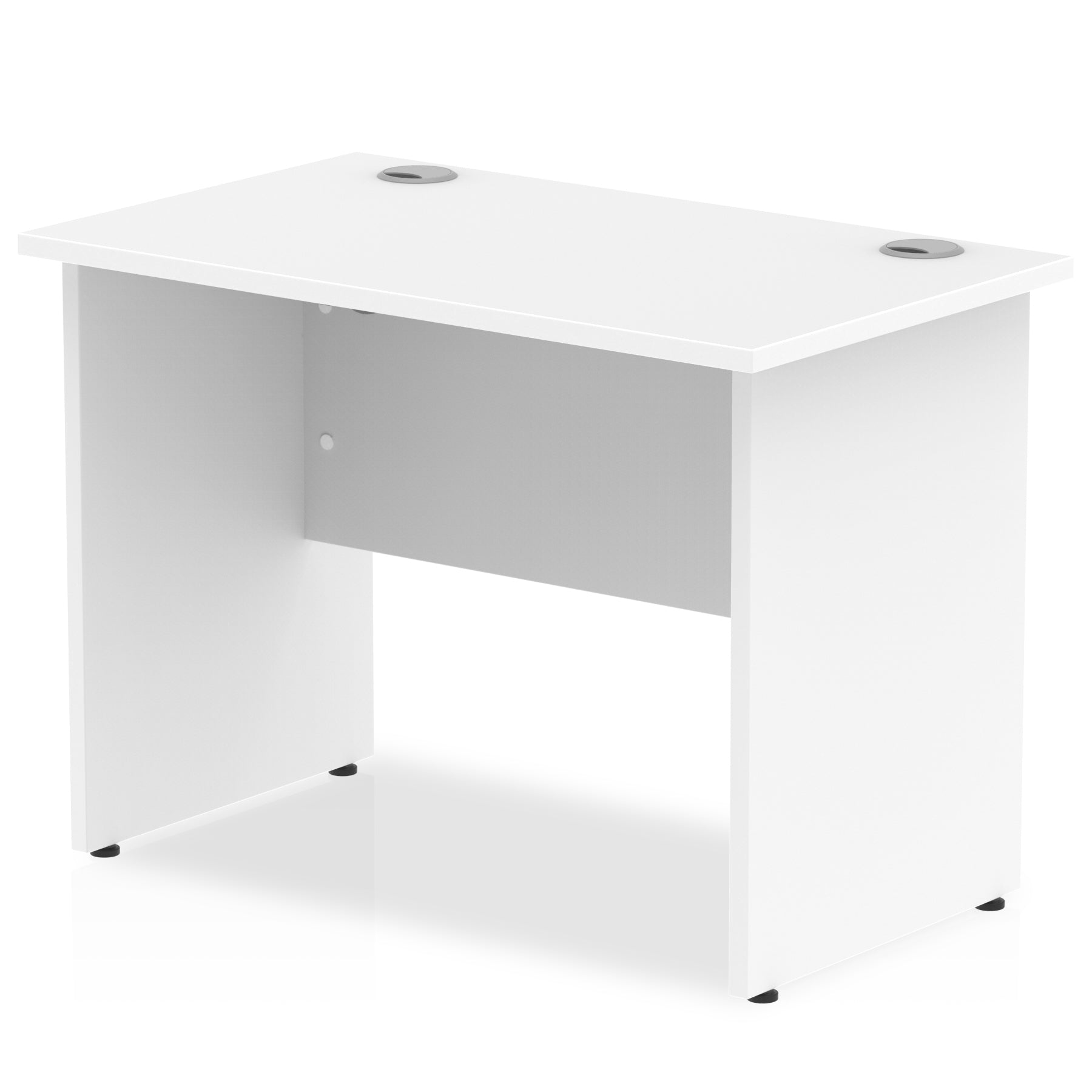 Impulse 600mm deep Straight Desk with White Top and Panel End Leg - Price Crash Furniture