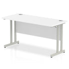 Impulse 600mm deep Straight Desk with White Top and Silver Cantilever Leg - Price Crash Furniture